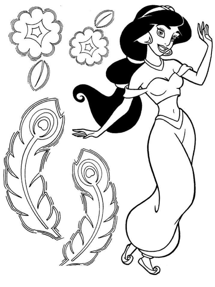 Disney Jasmine : Disney princess Jasmine Coloring Pages